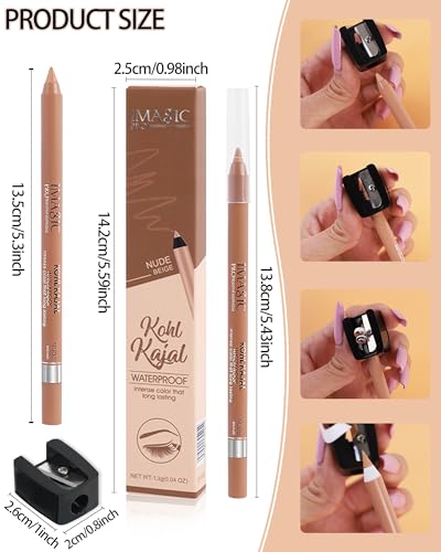 LYSdefeu Nude Beige Gel Eyeliner Pencil Waterproof Waterline Pen