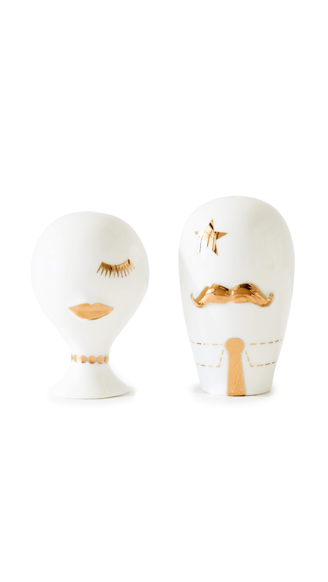 Jonathan Adler Women's Gilded Mr. and Mrs. Muse Salt and Pepper Set, Multi, One Size
