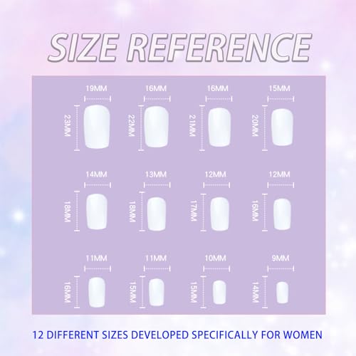 White French Tip Press On Nails Medium Square Glossy False Nails with Pearl Designs