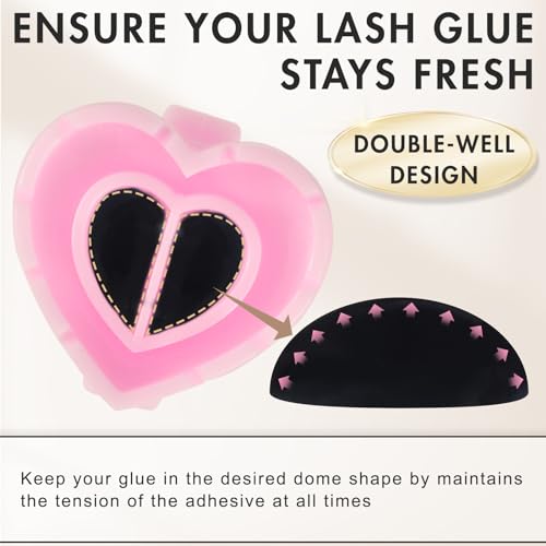 Embagol 100 PCS Eyelash Extension Glue Rings Disposable Heart Blossom Cups