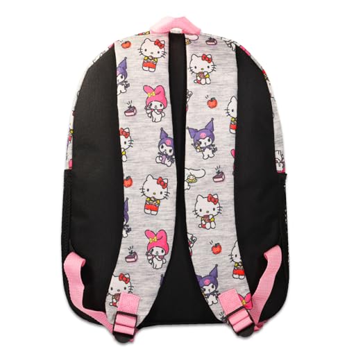 Hello Kitty Backpack for Girls - 16' School Bag Set with Front Pocket, Stickers, Water Bottle