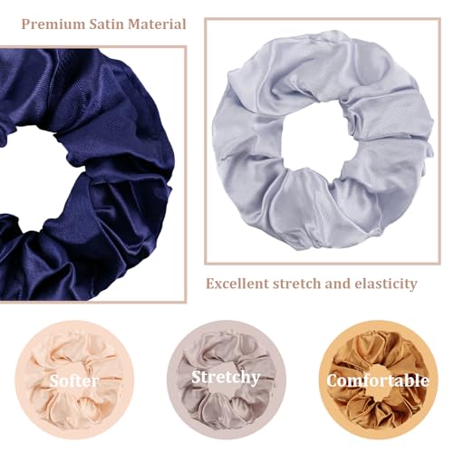 12-Piece Satin Silk Hair Scrunchies Soft Elastic Ponytail Holders