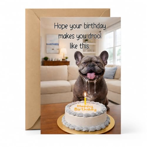 Funny Birthday Card with French Bulldog | 5x7 Card & Envelope