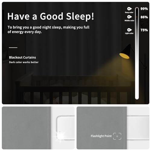 Easy-Going Blackout Curtains - 42x36 Inch Light Gray, 2-Panel Set