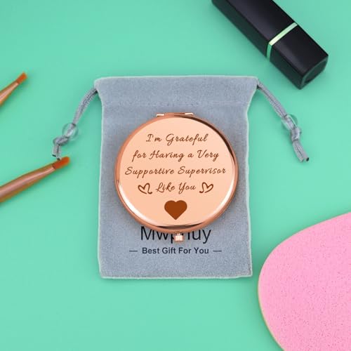 Supervisor Gifts for Women - Engraved Compact Makeup Mirror
