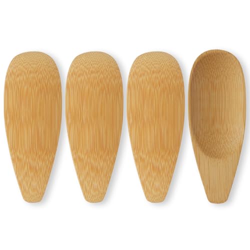 Niyanghome 4PCS Bamboo Deodorant Cream Applicator & Cosmetic Spatula