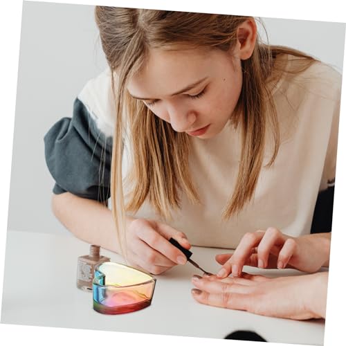 Heart-Shaped Glass Nail Dappen Cup for Manicure & Jewelry Storage
