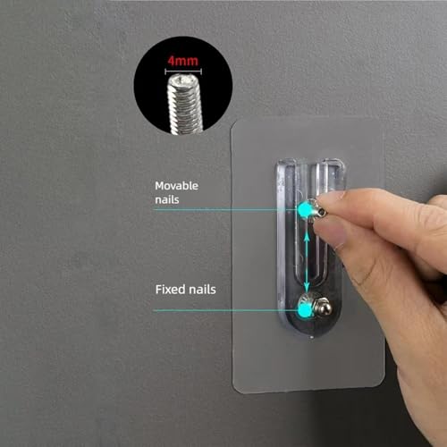 Adhesive Screw Hooks - 2 Pcs Waterproof U-Shape Wall Hooks