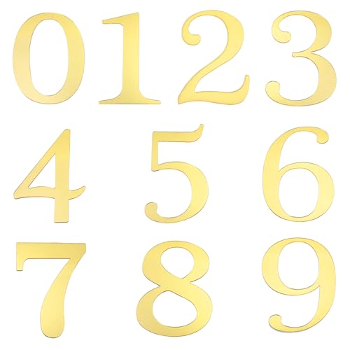 Large Acrylic Number Cake Toppers - Gold, 3.7 Inch, Birthday & Wedding Decor (10 Pieces)