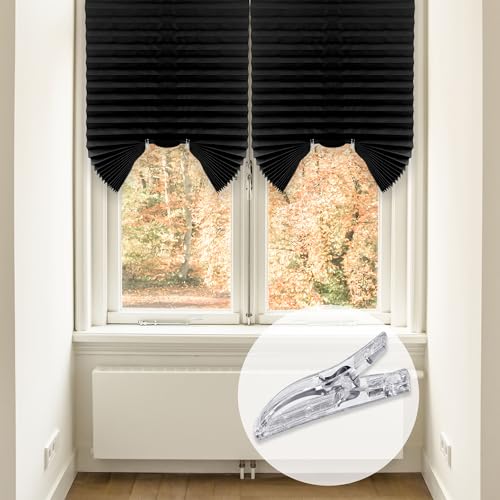 20Pcs Pleated Shade Clips for Window Blinds - No Drill, Clear
