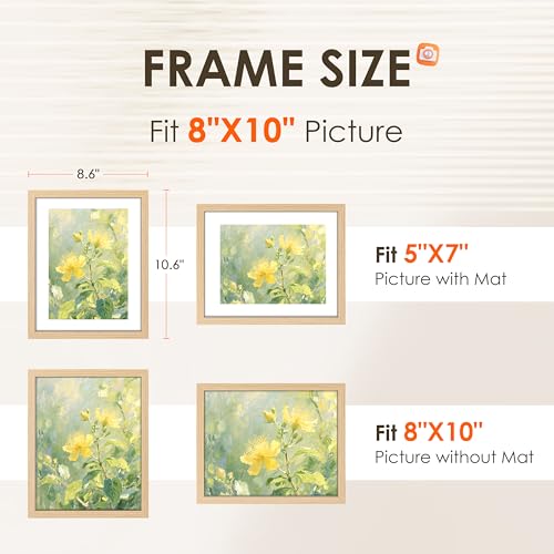 FIXSMITH Natural 8x10 Picture Frame Set of 2 - 5x7 or 8x10 Wall & Tabletop Collage