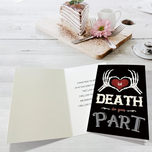 Gothic Skeleton Wedding Vows Card for Groom and Bride