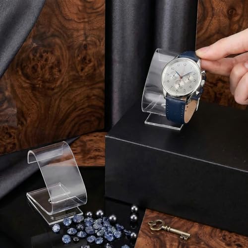 3-Piece Acrylic Watch Display Stand Set - Modern Organizer for Watches & Bracelets