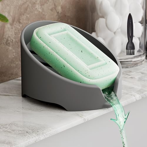 NiHome Silicone Soap Dish with Drainage for Kitchen & Bathroom