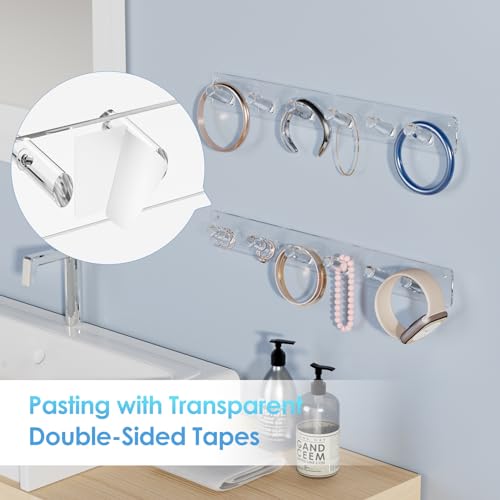 MaxGear Acrylic Wall Jewelry Organizer, 6-Hook Necklace Holder (2-Pack)