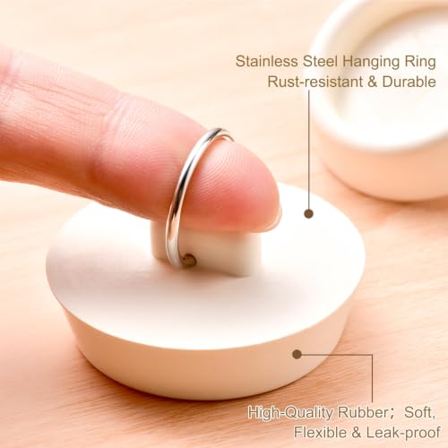 Hestya 4-Piece Rubber Drain Stopper Set for Bathtub & Sink