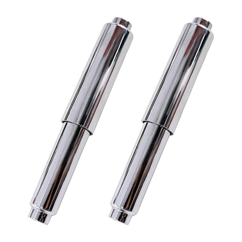Universal Spring-Loaded Toilet Paper Roll Holder Replacement - 2 Pack Chrome