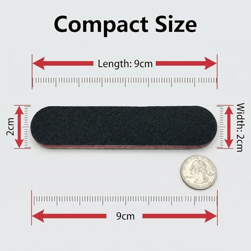 SYBL 12-Pack Mini Black Nail Files and Emery Boards, Double-Sided Washable