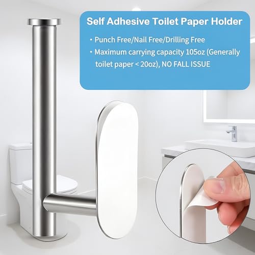 IGDALAR 2 Pack Self-Adhesive Toilet Paper Holder, SUS304 Stainless Steel - Silver