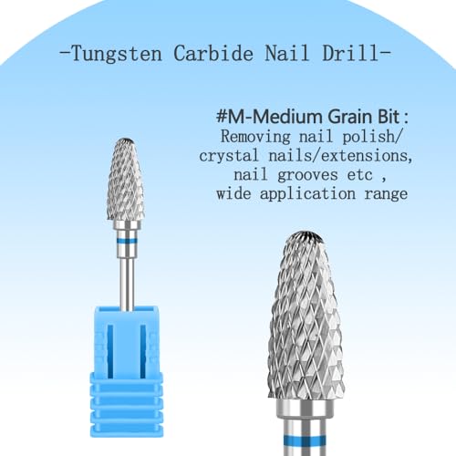 Tungsten Carbide Nail Drill Bit Medium 3/32" Cuticle Remover File
