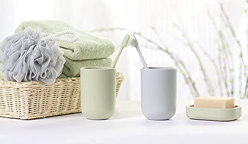 White Toothbrush Holder Cup - 350ml Plastic Bathroom Tumbler