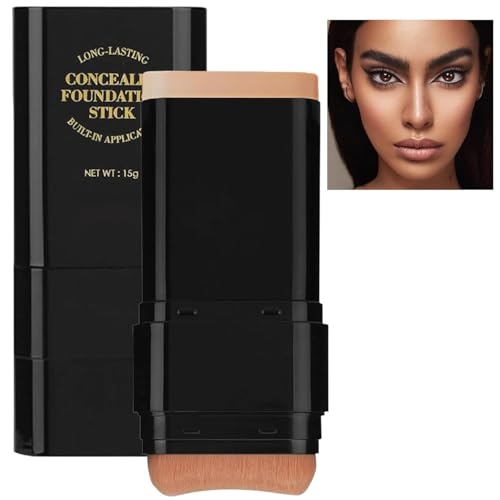 Phanund 2-in-1 Dual-Ended Foundation & Concealer Stick with Brush 05 Deep Wheat