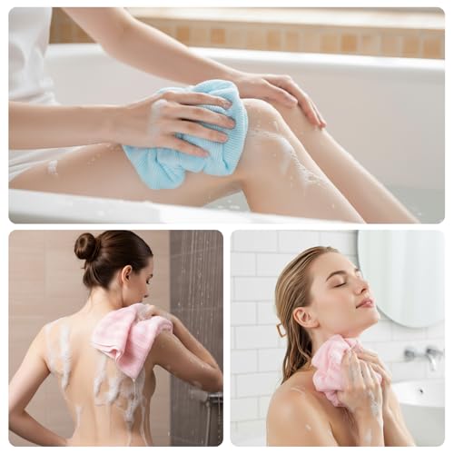 4-Pack Exfoliating Washcloths for Daily Skincare & Travel