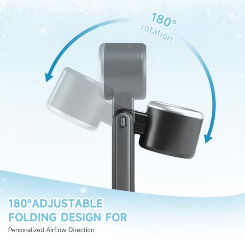 Lilampts Portable Handheld Turbo Fan, 5-Speed USB Rechargeable Fan - White