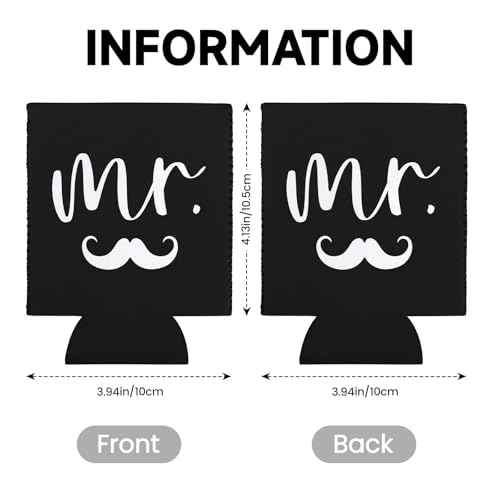 Mr & Mrs Can Coolers Set of 2 - Insulated Neoprene Drink Sleeves