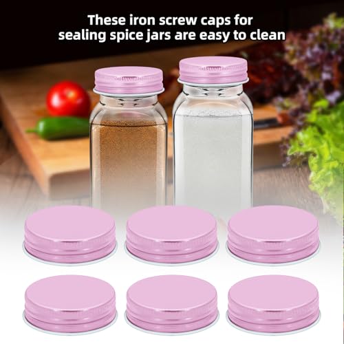 6 Pcs Iron Spice Jar Lids Airtight Replacement Caps for 4 oz and 6 oz Jars