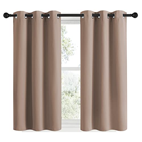 NICETOWN Blackout Curtains Set of 2 | 34x48 inches | Cappuccino