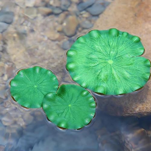 10-Pack Floating Lily Pads for Pond Decor - Realistic Pond Plants