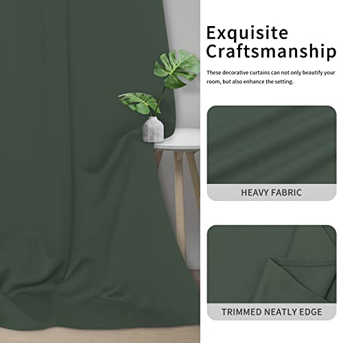 Easy-Going Greyish Green Thermal Grommet Blackout Curtains, 2 Panels 34x63