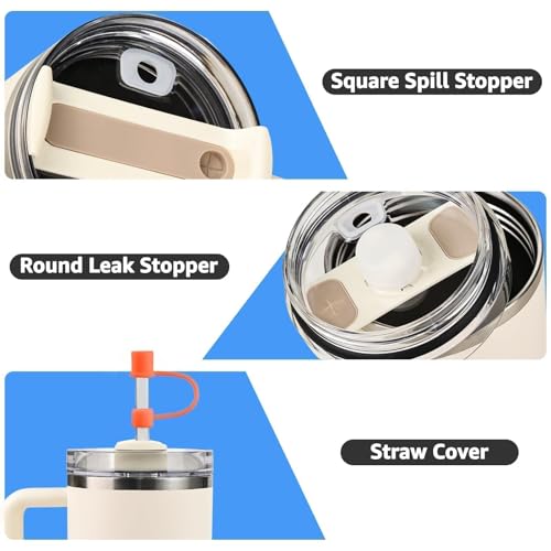 MOLOSLEEVE Silicone Straw Topper and Spill Proof Stopper Set for Stanley 40oz and 30oz Tumbler