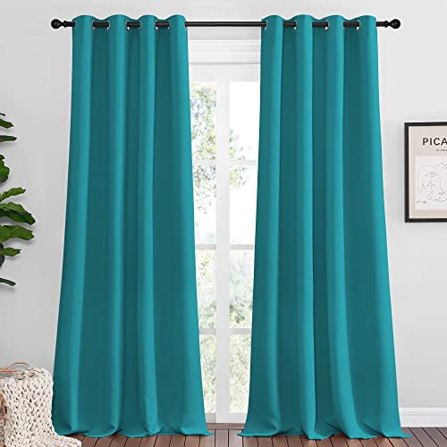 NICETOWN Blackout Curtains - 2 Panels, 55x90 inches, Peacock Teal