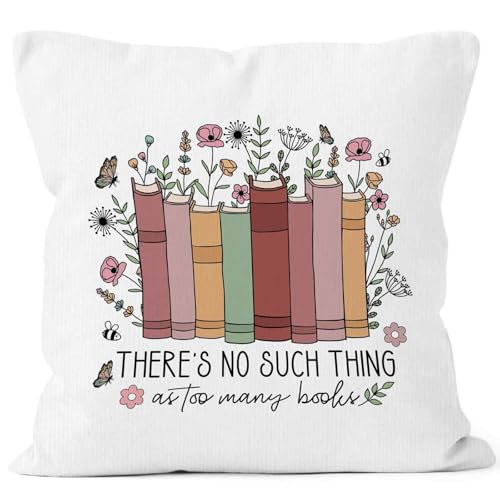 MONALET Reading Nook Floral Throw Pillow Cover, 18x18 Soft Flannelette Reading-a