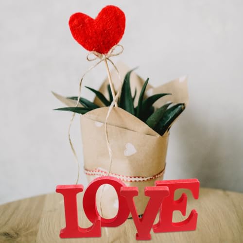 Wooden Love Sign Table Centerpiece 4-Piece Retro Dining Decor