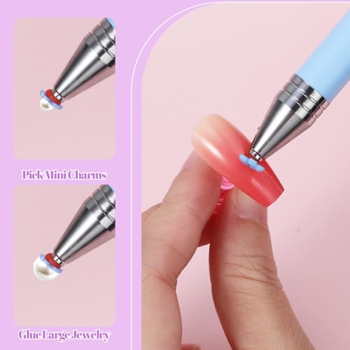 DOPENSPI Refillable Rhinestone Picker Tool with 6 Wax Refills for Nail Art and Diamond Painting