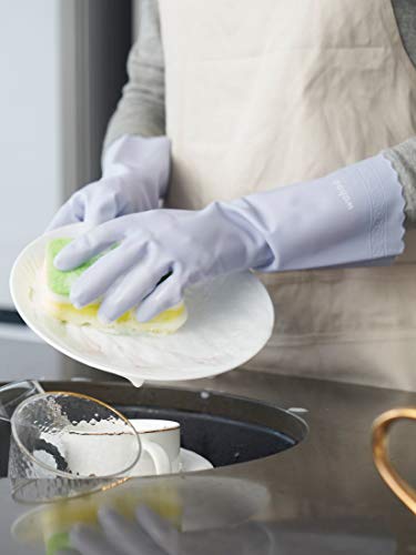 LANON Wahoo Cleaning Gloves - Medium Icelandic Blue, Unlined Dish Gloves