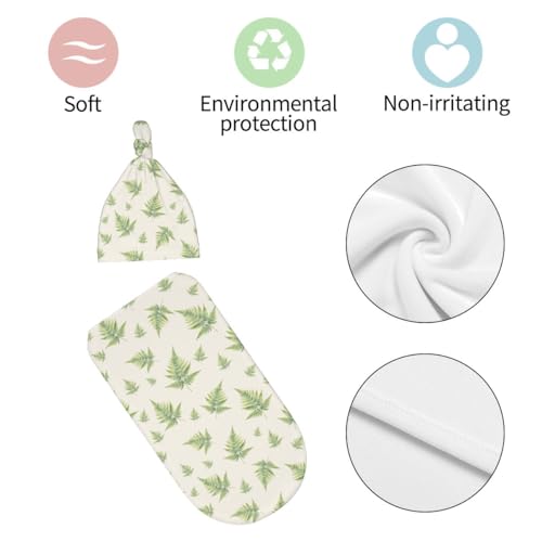 Personalized Baby Swaddle Blanket with Custom Name - Fern Print