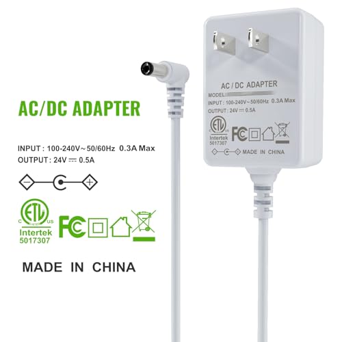 SoulBay 24V 0.5A Power Adapter for Essential Oil Diffusers, 5.9ft