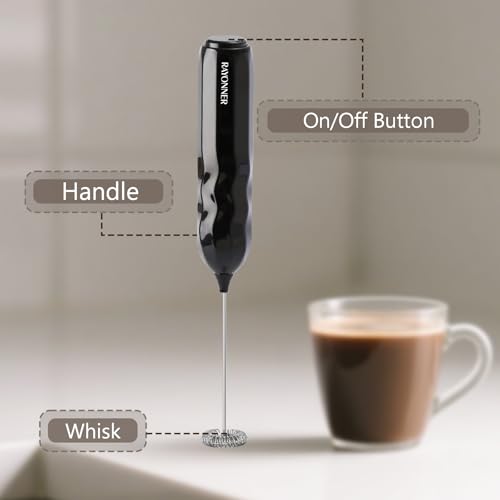 RAYONNER Handheld Milk Frother - Fast Foam Maker for Coffee & More
