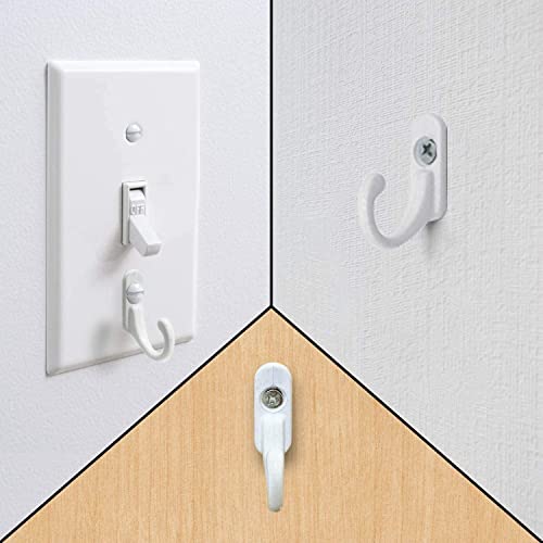 Chanvoo Light Switch Plate Hooks, 3 Pack White Wall Mounted Utility Hooks