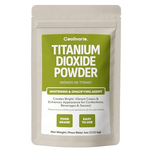 Coolinario Food Grade Titanium Dioxide Powder - 4 OZ for Bright Confections & Sauces