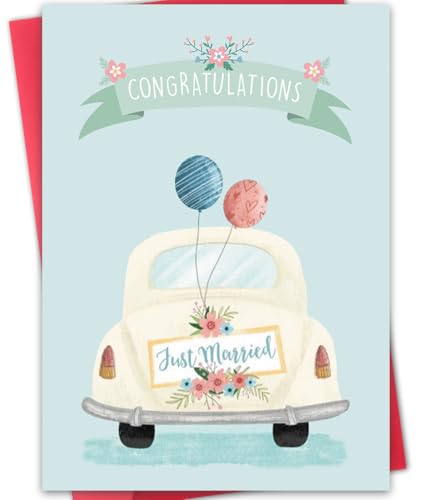 Exquisite Wedding Engagement Card with Envelope | 8x5.3 Inch