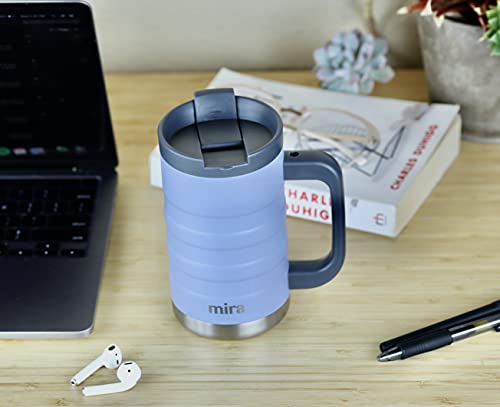 MIRA 14 oz Insulated Coffee Mug with Handle - Admiral Blue