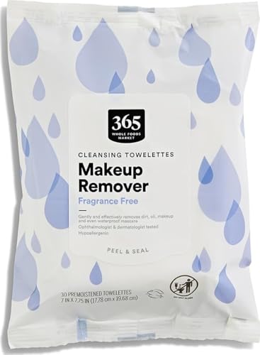365 by Whole Foods Market Makeup Remover Cleansing Towelettes Fragrance Free 30 Count