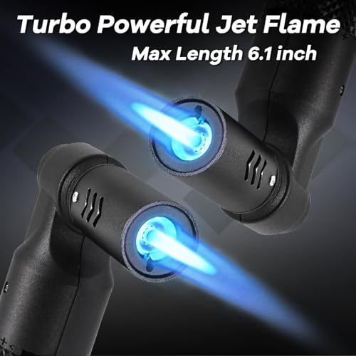 Black Luxury Refillable Butane Torch Kitchen Lighter for Cooking & Grilling