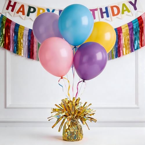 Moretreat Glitter Gold Balloon Weights 6 Pack - Festive Helium Anchors, Variation: Glitter Gold-06