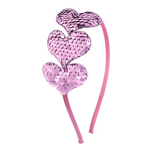 Valentine's Day Sequin Heart Headband Glitter Hair Hoop for Women Girls